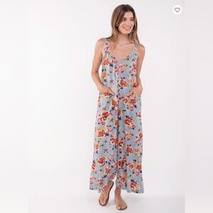 NATURAL LIFE Floral Jumpsuit in Blue & Rust ✨